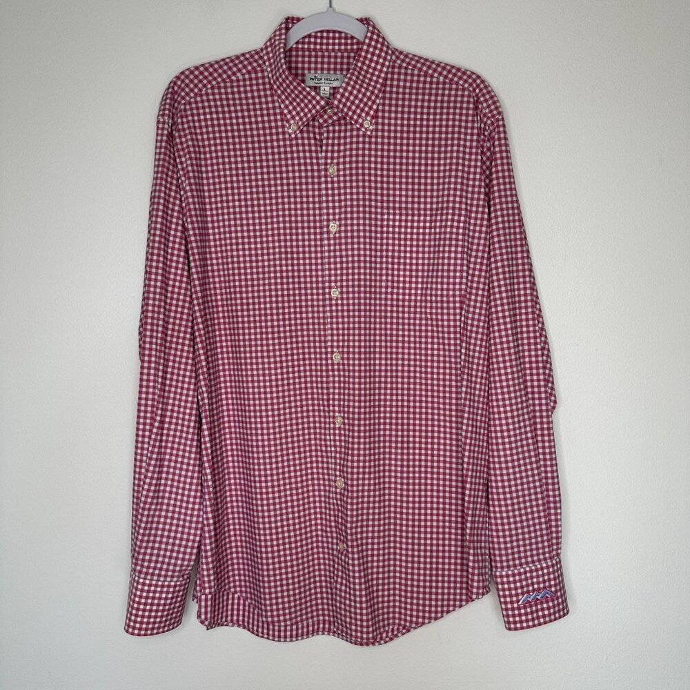 Peter Millar Button Down‎ Shirt Size L Plaid Summer Comfort